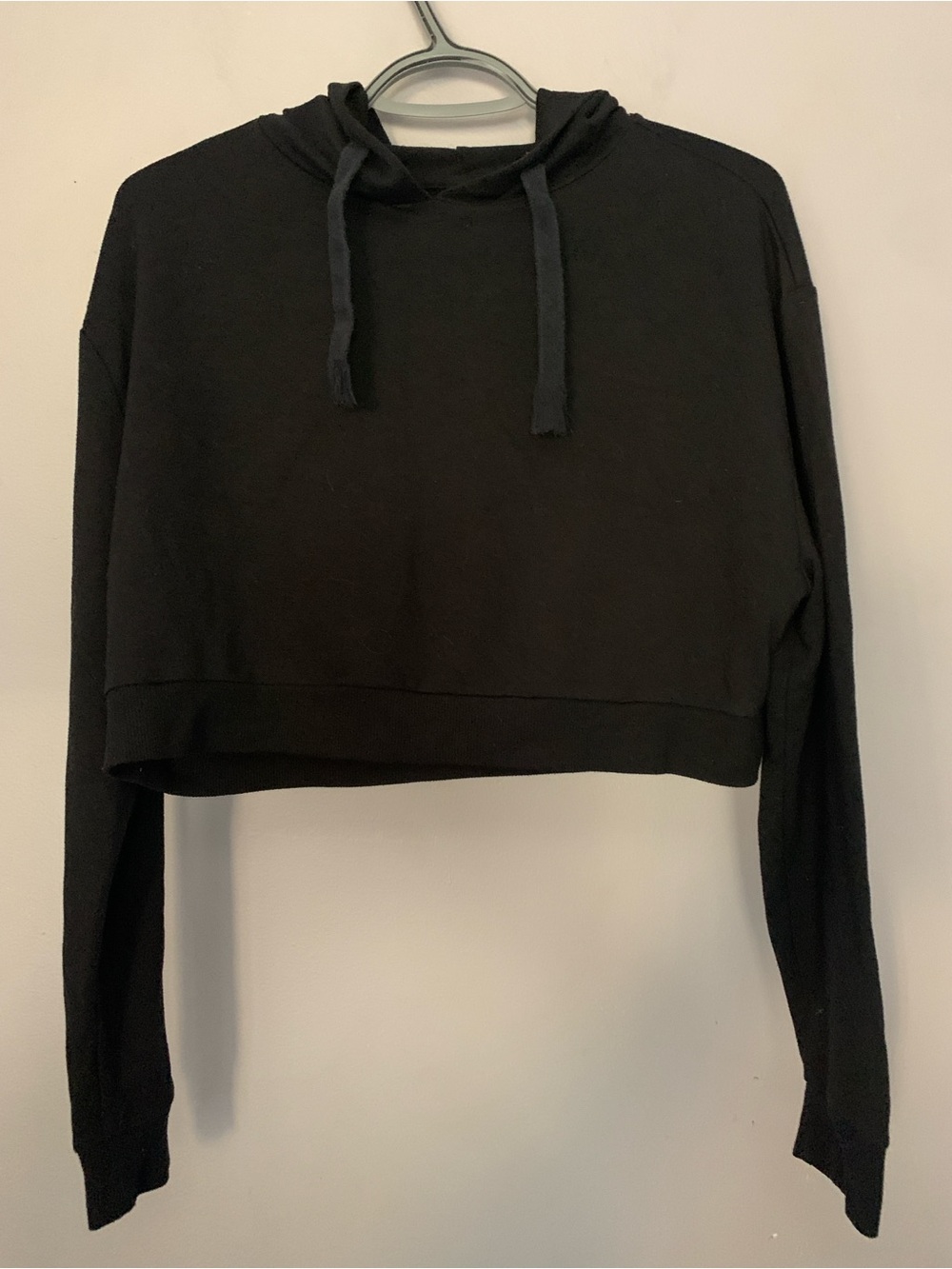 La SENZA Black Graphic Cropped Hoodie XS